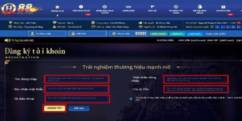 Các bước Đăng Ký QH88 chuẩn nhất